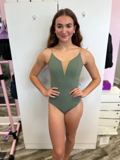 Charlotte Adjustable Strap Camisole Leotard (Olive) main image 1