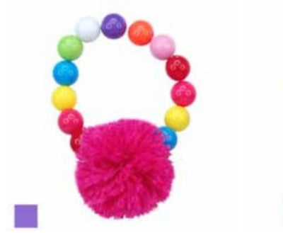 Pink Poppy - Pom Pom Beaded Bracelet - (BCG111) - Pink (GSO)