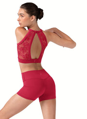 Bloch - Crop Top With Embroidered Back Detail - Adult (Z30004) - Cherry