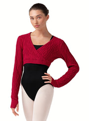 Bloch - Bianca Raglan Knit Sweater -Adult (Z30013) - Cherry