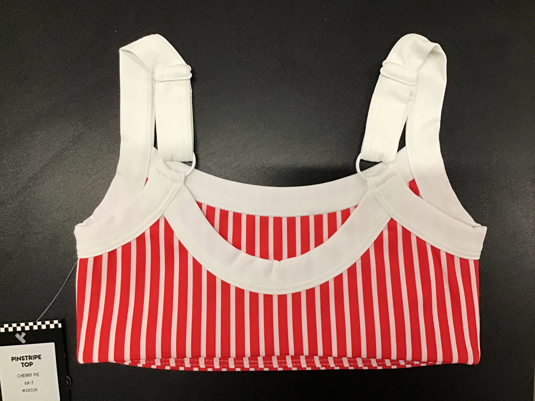 XO Dance Co - Pinstripe Top - Child (26026) - Cherry Pie