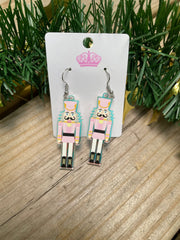 Denali & Co. - Nutcracker Iridescent Acrylic Drop Earrings - Pink