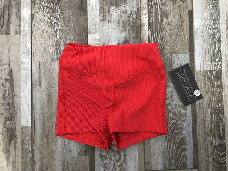 Oh La La Dancewear - The Forever Ribbed Short - Child (OLL193-PPY) - Poppy FINAL SALE