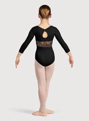 Bloch - Sophie 3/4 Sleeve Floral Leotard - Child (CL5226) - Black