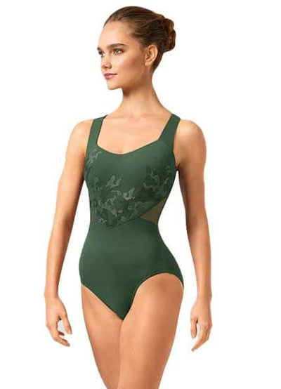 Bloch - Camo Cross Back Wide Strap Camisole Leotard - Child/Adult (TWL4325/L4325) - Sycamore