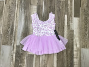 Danz N Motion - Ruffle Trim Print Dress - Child (25207c) - Lavender