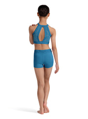 Bloch - Embroidered Waistband Short - Child (CR90003) - Cerulean
