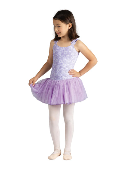 Danz N Motion - Chelsea Ruffle Floral Dress - Child (24204C) - Lavender