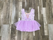 Danz N Motion - Ruffle Trim Print Dress - Child (25207c) - Lavender