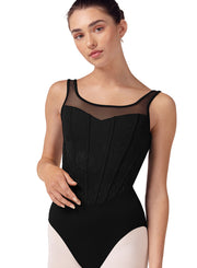 Bloch - Embroidered Corset Tank Leotard - Adult (L50002) - Black