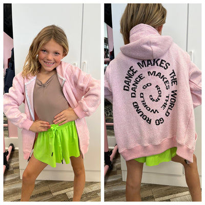 Trendy Trends - Dance Makes the World Go Around Zip Hoodie - Child (TT64ZH) - Blush