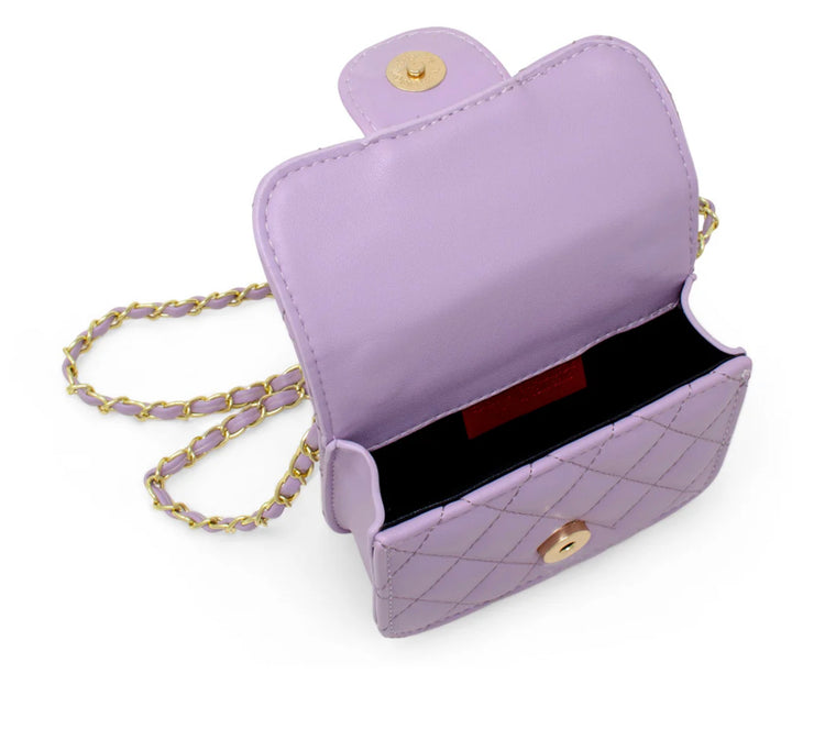 Zomi Gems - Tiny Quilted Ballet Charm Handbag (72627) - Purple