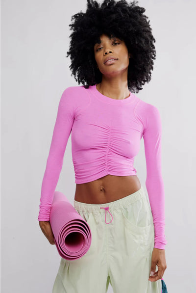 Free People Movement - Mile A Minute Layer - Adult (OB1960536-6604) - Fuschia Flirt