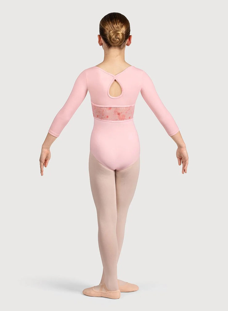 Bloch - Sophie 3/4 Sleeve Floral Leotard - Child (CL5226) - Candy Pink