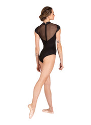 Danz N Motion -  Neve Shiny Rib Cap Sleeve Leotard - Adult (25124A) - Black