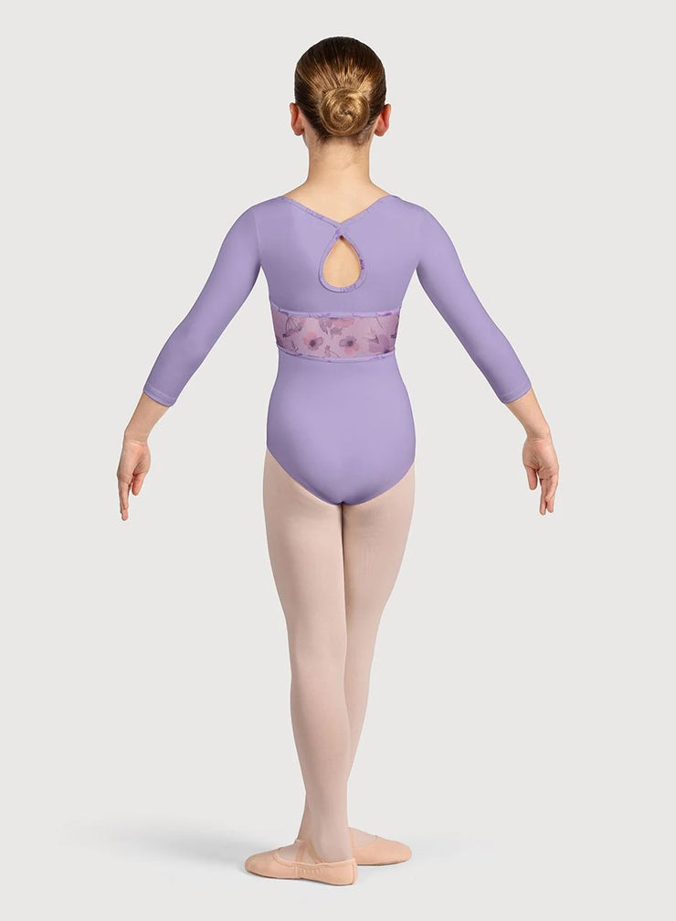 Bloch - Sophie 3/4 Sleeve Floral Leotard - Child (CL5226) - Lilac