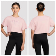 Mirella - Glow Girl Ballerina Print Crop Top - Child (M1563C) - Pink