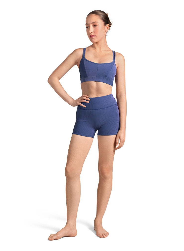 Mirella - Folded Waistband Stripe Shorts - Adult (M90001L) - Ink