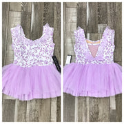 Danz N Motion - Ruffle Trim Print Dress - Child (25207c) - Lavender