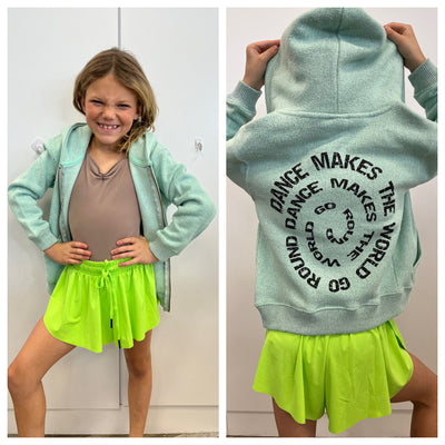 *Trendy Trends - Dance Makes the World Go Around Zip Hoodie - Child (TT64ZH) - Mint