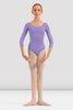 Bloch - Floral Flock Print 3/4 Sleeve Leotard - Child (CL60005-LLC) - Lilac