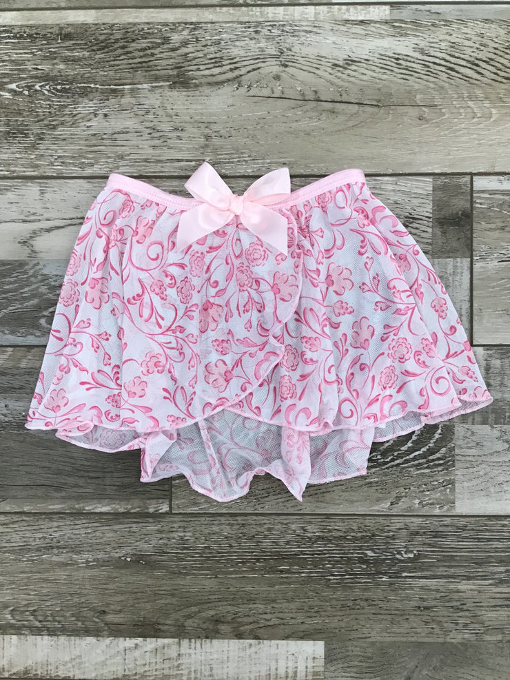 Danz N Motion - Mock Wrap Floral Print Skirt - Child (25403C) - Pink Floral