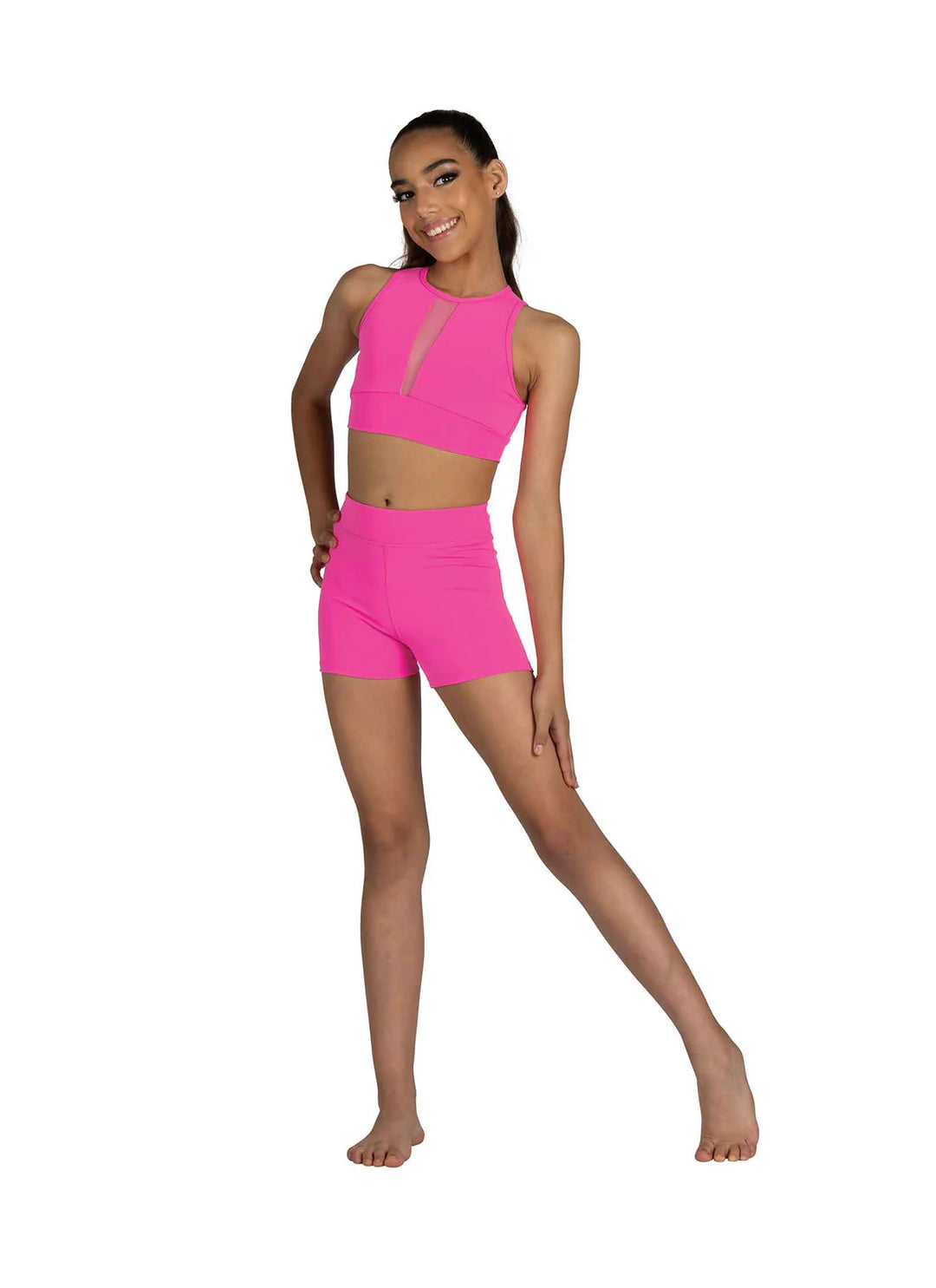 Danz N Motion - High Waist Booty Shorts - Child (22406C) - Neon