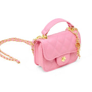 Zomi Gems - Tiny Quilted Ballet Charm Handbag (72625) - Pink