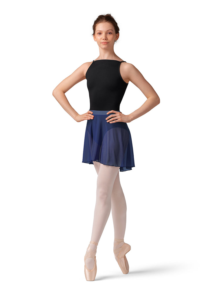 Mirella - Stripe Waistband Mesh Skirt - Adult (MS10001) - Ink