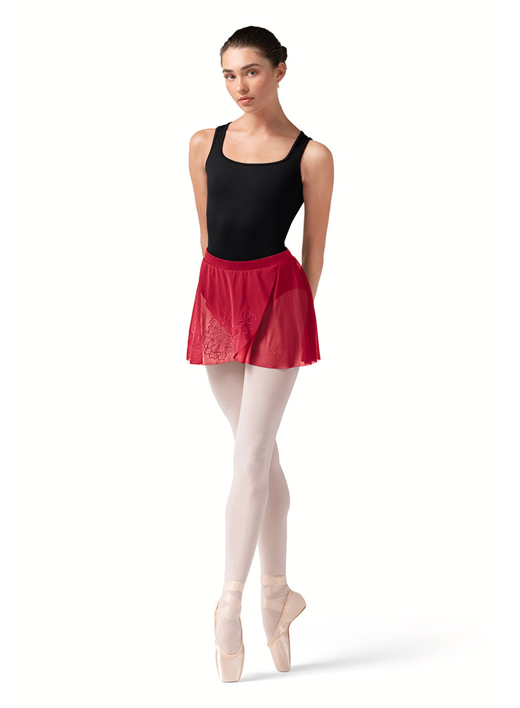 Bloch - Embroidered Pull On Skirt - Adult (R10001) - Cherry