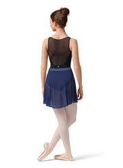 Mirella - Stripe Waistband Mesh Skirt - Adult (MS10001) - Ink