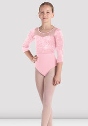 Bloch - Layla 3/4 Sleeve Leotard - Child (CL5246) - Candy Pink