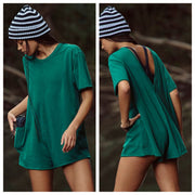 Free People Movement - Hot Shot Tee Romper - Adult (OB1960599-3323) - Heritage Green FINAL SALE