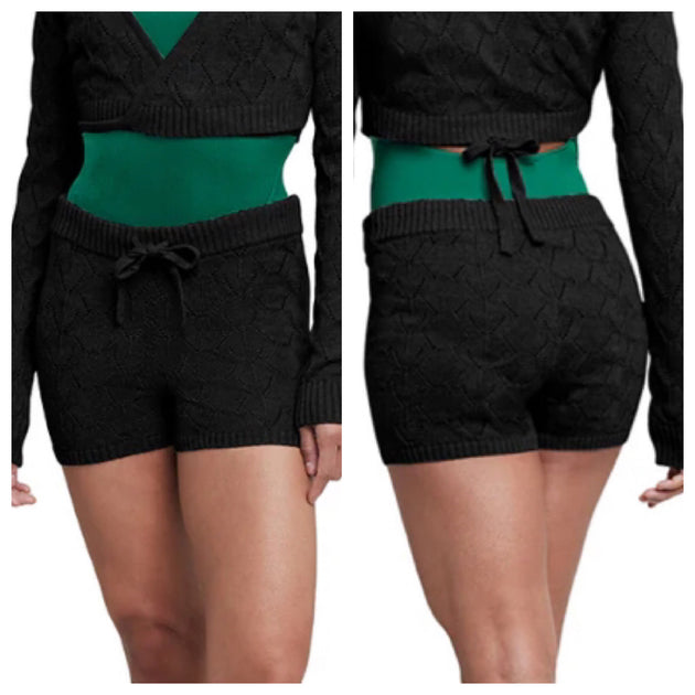 Bloch Knit Short with Tie Adult (R5204) Black Carolina Dancewear