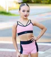 *Oh La La Dancewear - The Honor Top - Child/Adult (OLL322-REB) - Rose Elegance/Black