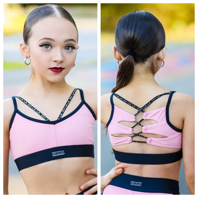 *Oh La La Dancewear - The Honor Top - Child/Adult (OLL322-REB) - Rose Elegance/Black