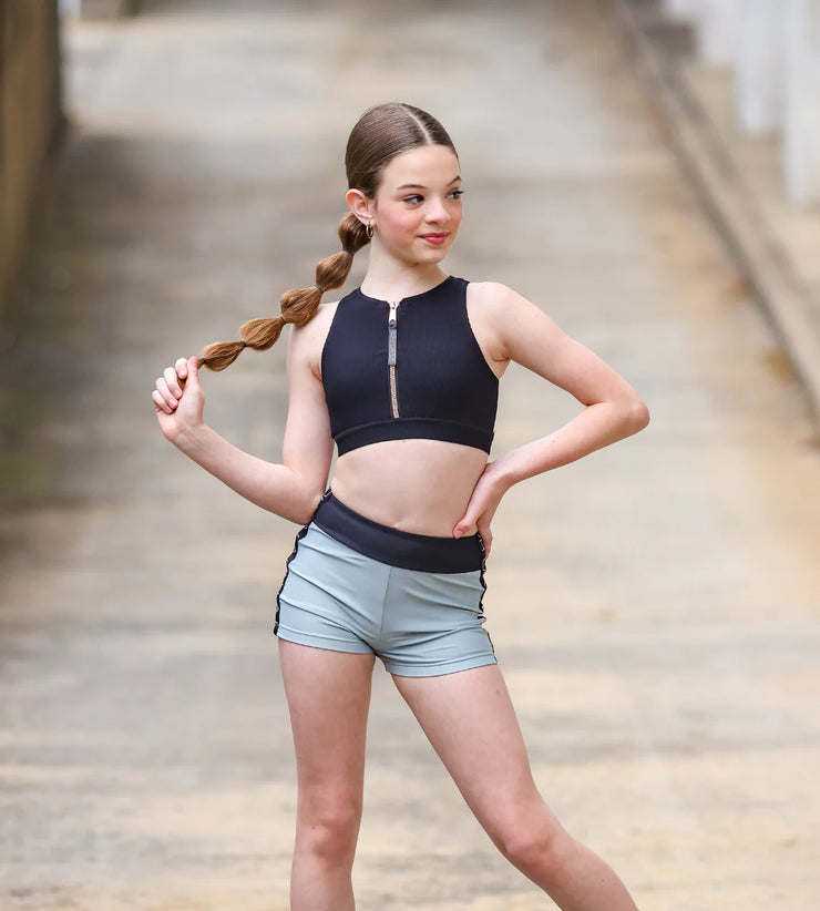 *Oh La La Dancewear - The Hero Short - Child/Adult (OLL325-SLB) - Slate/Black