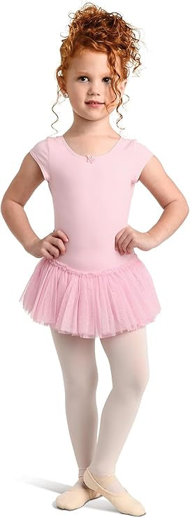 *Danz N Motion - Short Sleeve Leotard W/ Back Bow Accent - Child (2463C) - Pink