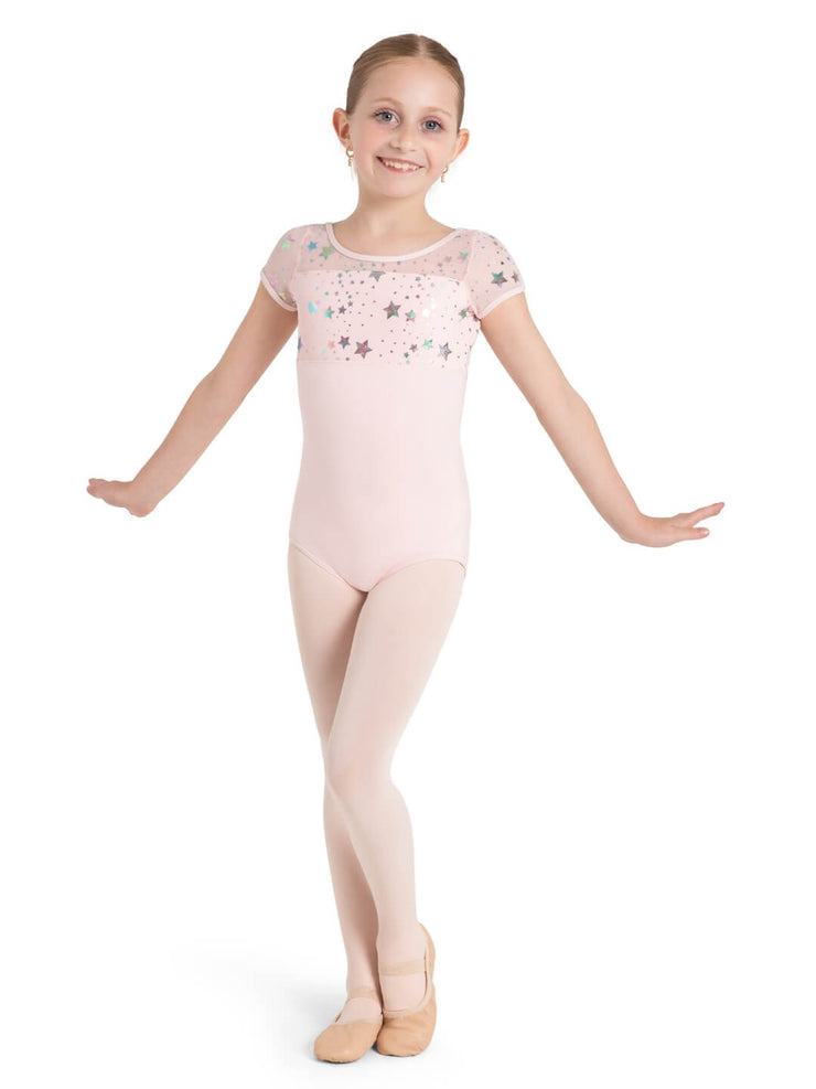 Capezio - Star Struck Galaxy Short Sleeve Leotard - Child (12105C) - Pink