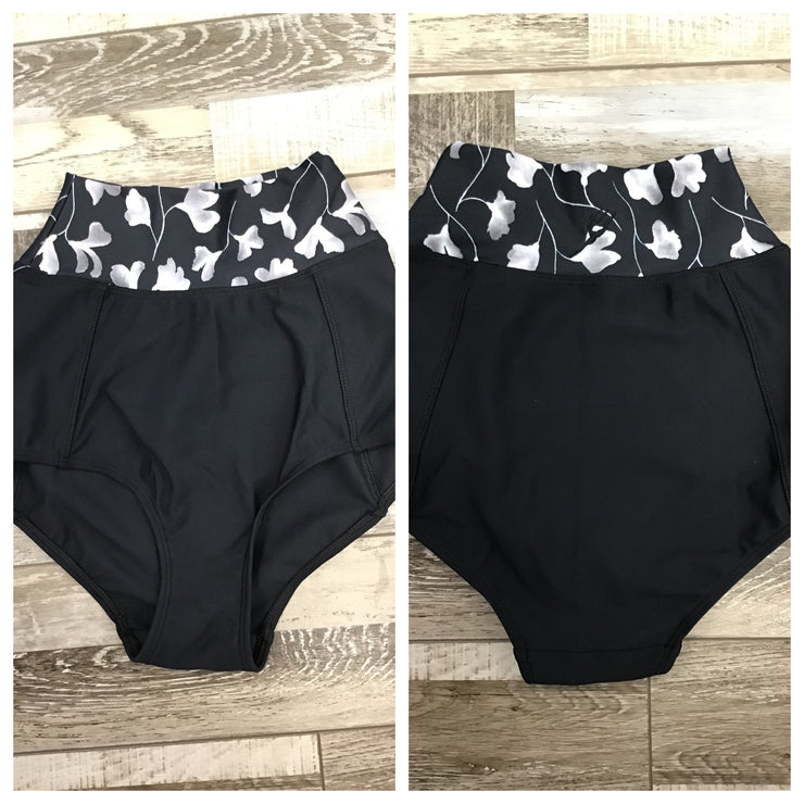 Energetiks - Astrid High Waist Brief - Adult (IAB131LU5-BLK) - Black/Floral Final Sale