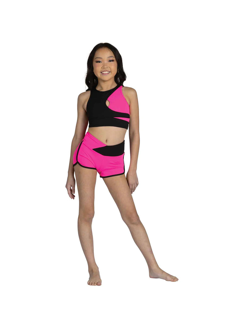 Danz N Motion - Lily Short - Child (25401C) - Black/Neon Pink
