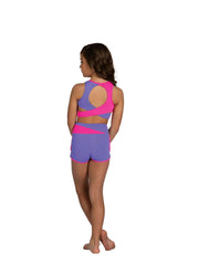 Danz N Motion - Lily Short - Child (25401C) - Bright Lavender/Neon Pink