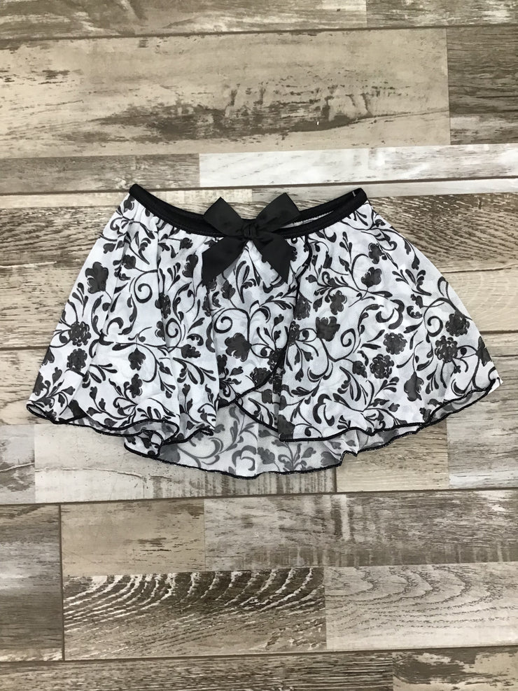 Danz N Motion - Mock Wrap Floral Print Skirt - Child (25403C) - Black Floral