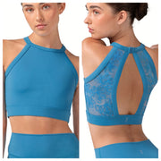 Bloch - Crop Top With Embroidered Back Detail - Child/Adult (CZ30008/Z30004) - Cerulean