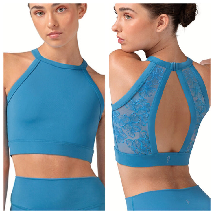 Bloch - Crop Top With Embroidered Back Detail - Child/Adult (CZ30008/Z30004) - Cerulean