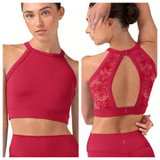 Bloch - Crop Top With Embroidered Back Detail - Adult (Z30004) - Cherry