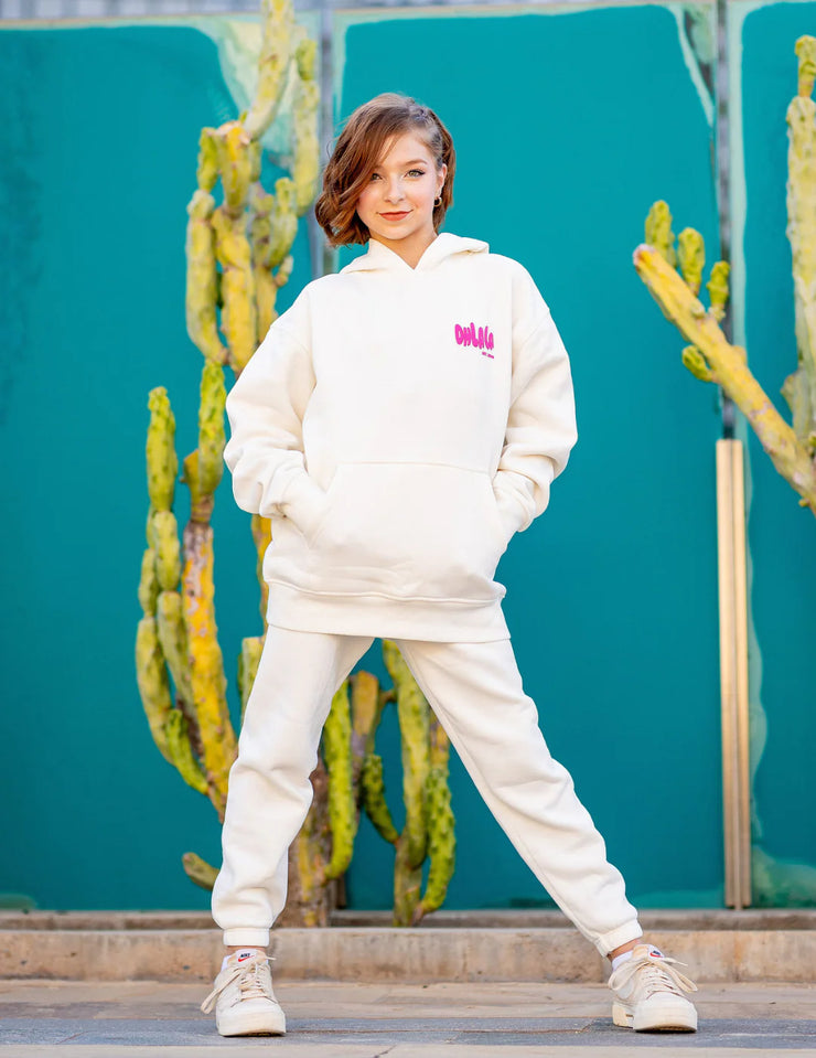 Oh La La Dancewear - The Epic Sweatpant - Child (OLL384-CDS) - Cloud Dancer/ Strawberry Moon