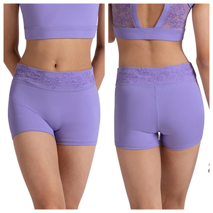 Bloch - Embroidered Waistband Short - Child (CR90003) - Lilac
