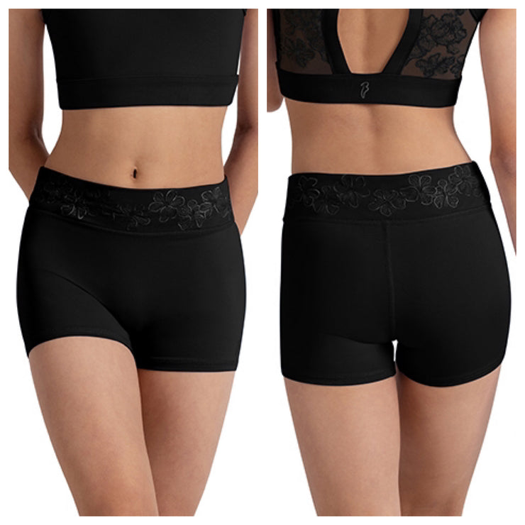 Bloch - Embroidered Waistband Short - Child (CR90003) - Black