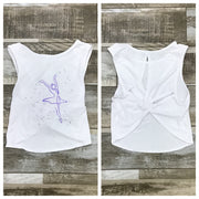 Bloch - Tracy Front Print Back Twist T-Short - Child (CZ30005) - White